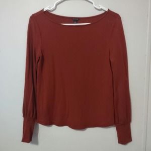 Ann Taylor Rust Red Long Sleeve Top Size XS